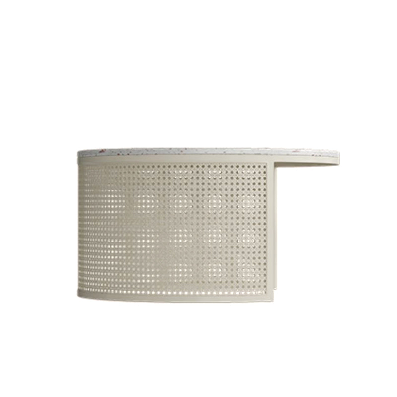 Contemporary Coffee Table White Round Slate Coffee Cocktail Table