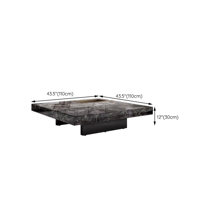 11"H Contemporary Coffee Table Black Slate Coffee Cocktail Table