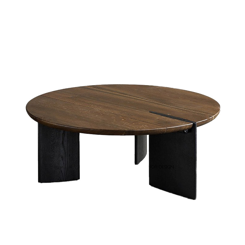 Modern Single Coffee Table No Distressing Solid Wood Round Coffee Table