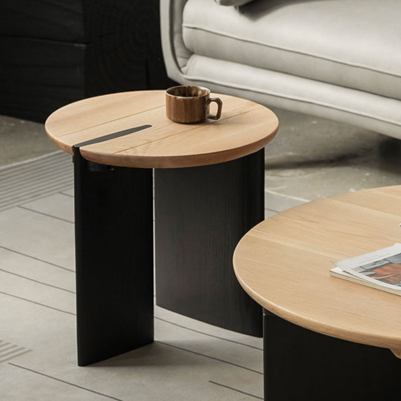 Modern Single Coffee Table No Distressing Solid Wood Round Coffee Table