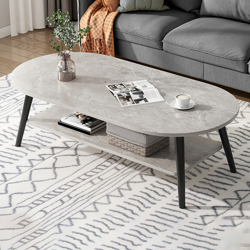 Wood Coffee Table No Distressing Single Coffee Table with Shelf