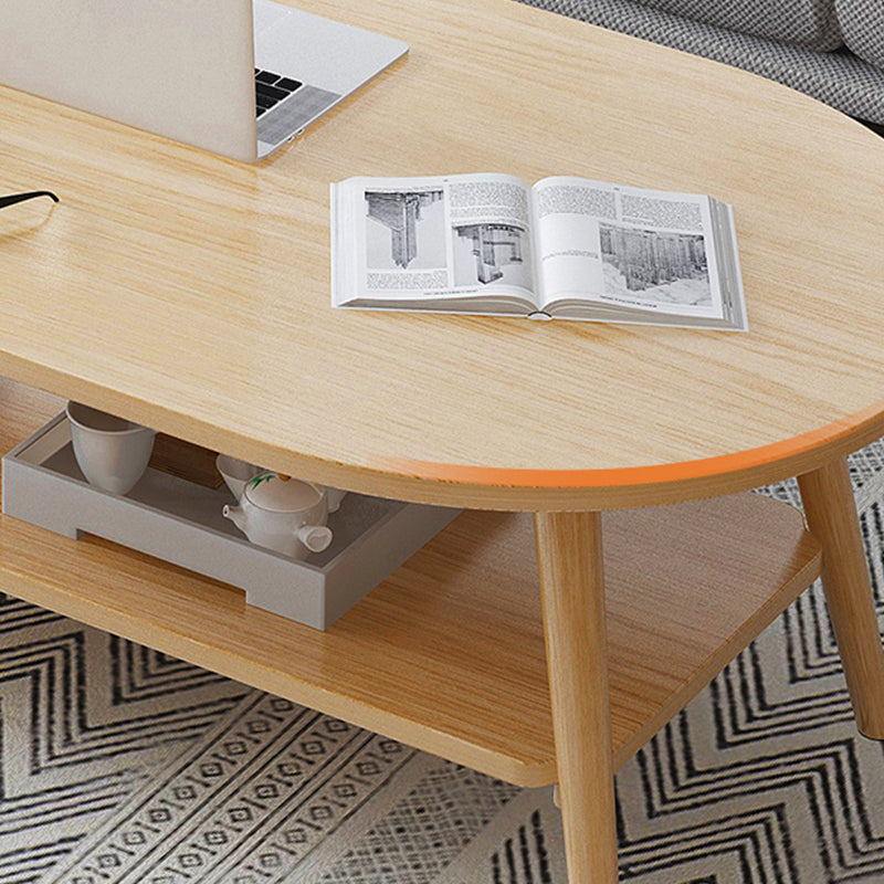Wood Coffee Table No Distressing Single Coffee Table with Shelf