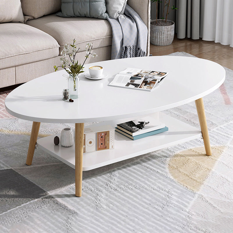 Wood Coffee Table No Distressing Single Coffee Table with Shelf