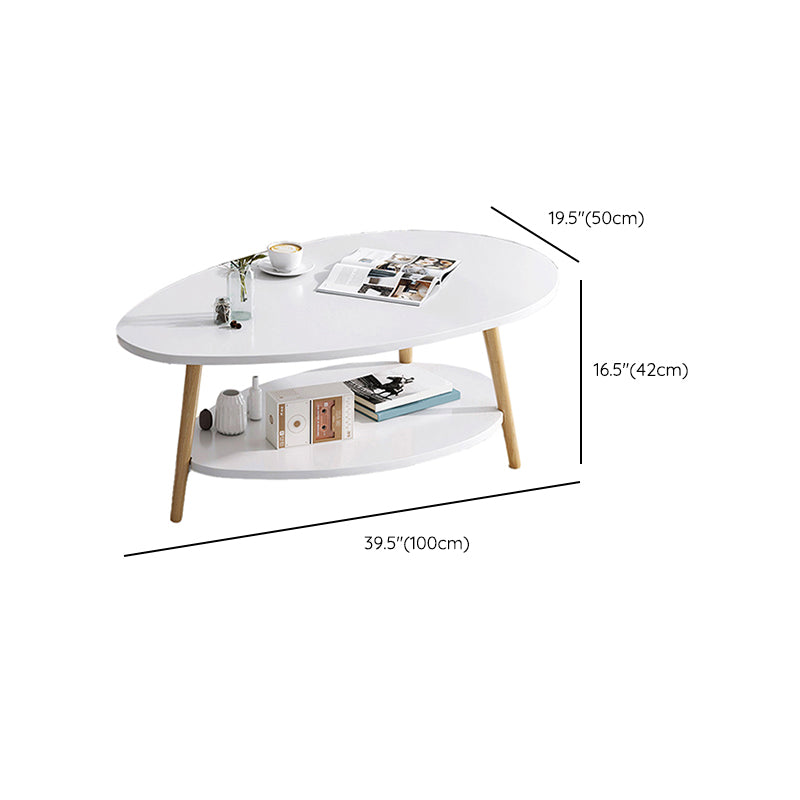 Wood Coffee Table No Distressing Single Coffee Table with Shelf