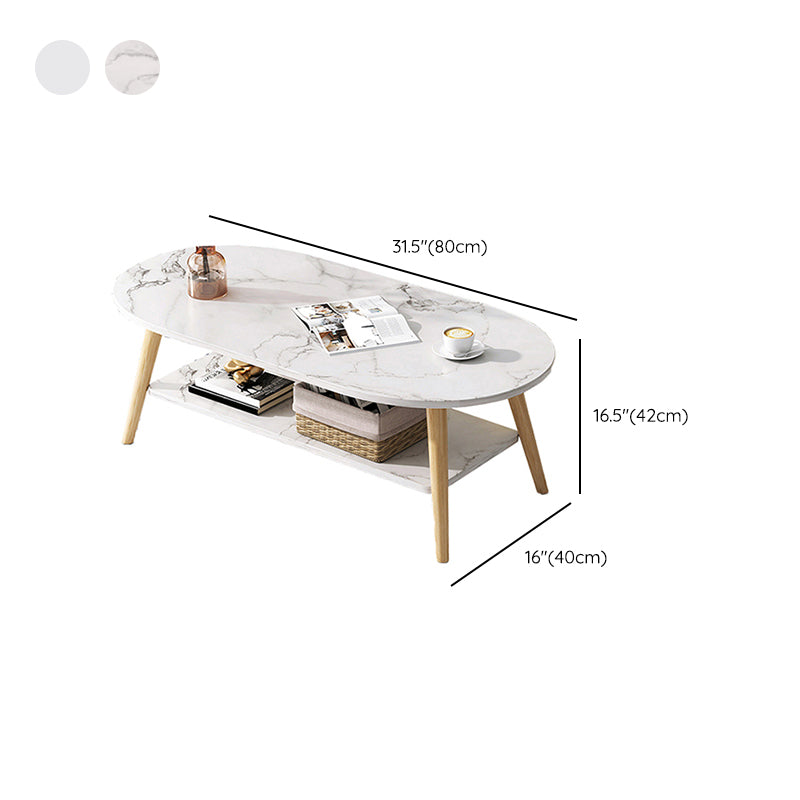 Wood Coffee Table No Distressing Single Coffee Table with Shelf