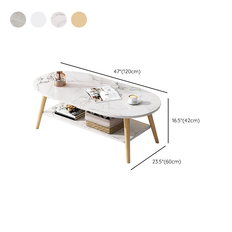 Wood Coffee Table No Distressing Single Coffee Table with Shelf