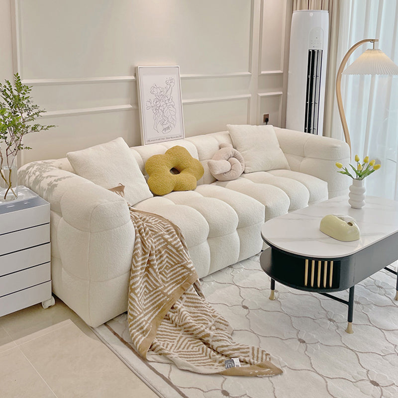 Scandinavian Biscuit Back Sofa Tuxedo Arm Loveseat for Living Room