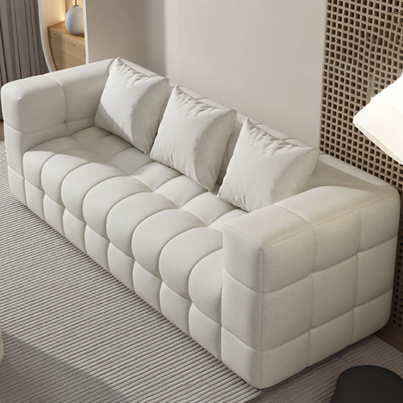 Scandinavian Biscuit Back Sofa Tuxedo Arm Loveseat for Living Room