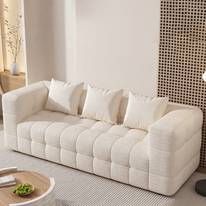 Scandinavian Biscuit Back Sofa Tuxedo Arm Loveseat for Living Room