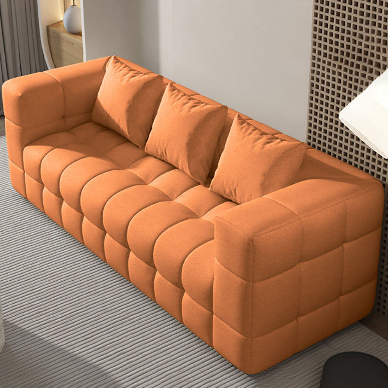 Scandinavian Biscuit Back Sofa Tuxedo Arm Loveseat for Living Room
