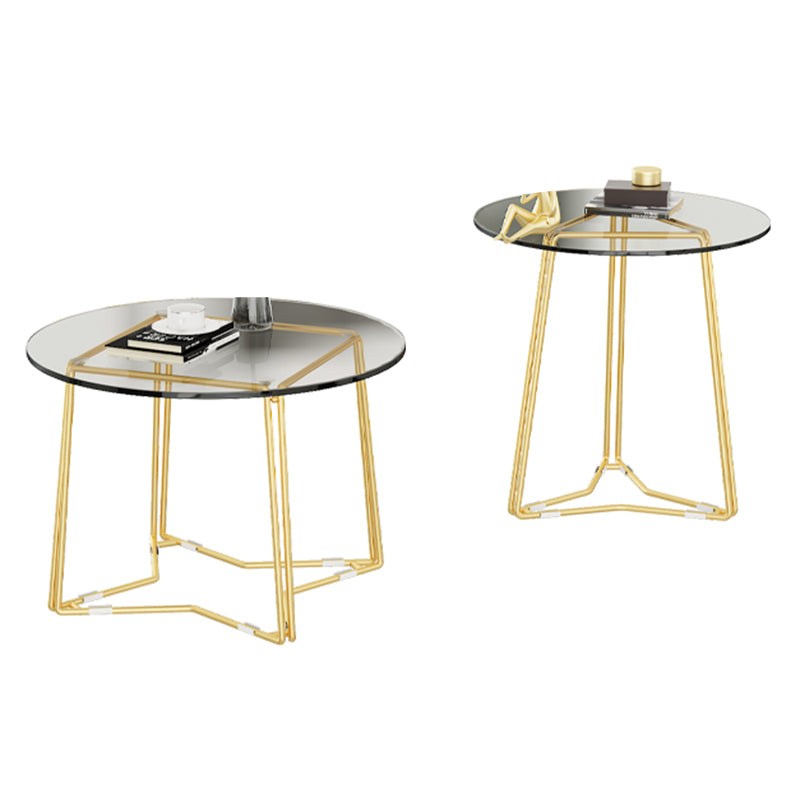 Frame Nesting Coffee Table Set Modern Round Glass Coffee Table
