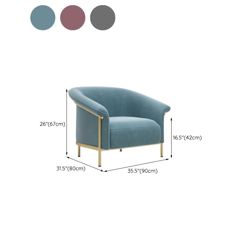 Scandinavian Cushions Tuxedo Arm Curved Living Room Fabric Settee