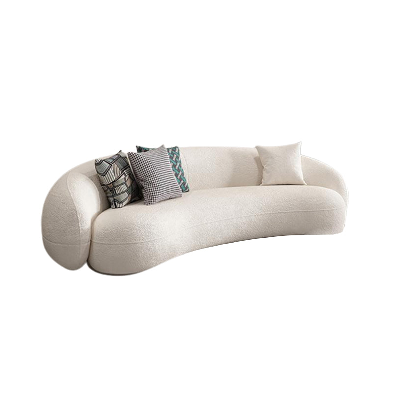 Scandinavian Fabric Cushions Tuxedo Arm Living Room Curved Settee