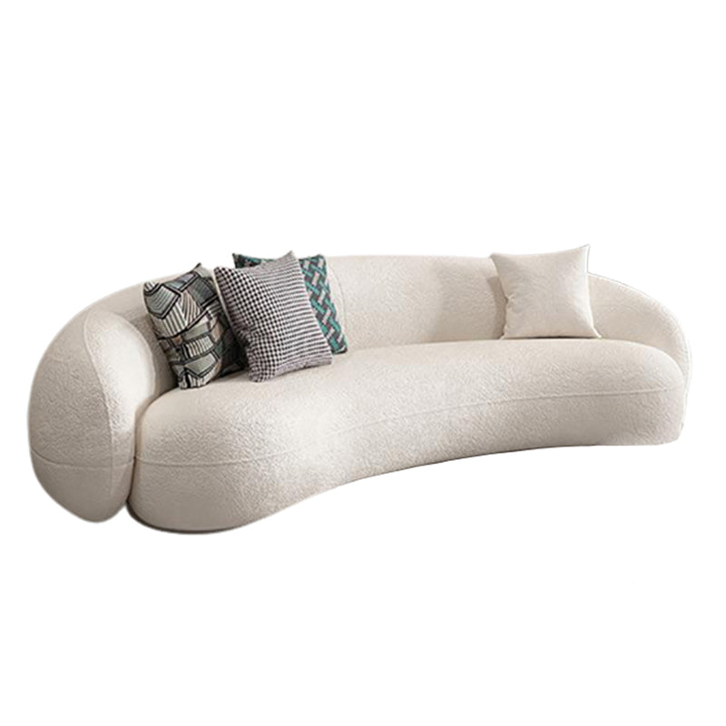 Scandinavian Fabric Cushions Tuxedo Arm Living Room Curved Settee