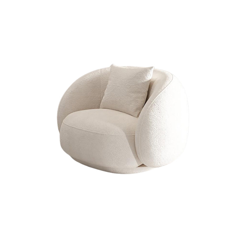 Scandinavian Fabric Cushions Tuxedo Arm Living Room Curved Settee