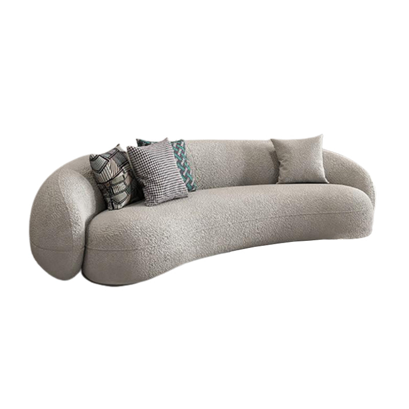 Scandinavian Fabric Cushions Tuxedo Arm Living Room Curved Settee