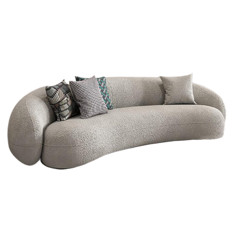 Scandinavian Fabric Cushions Tuxedo Arm Living Room Curved Settee