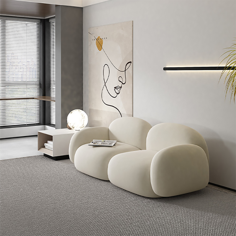 Contemporary Cushions Rolled Arm Living Room Stationary Settee