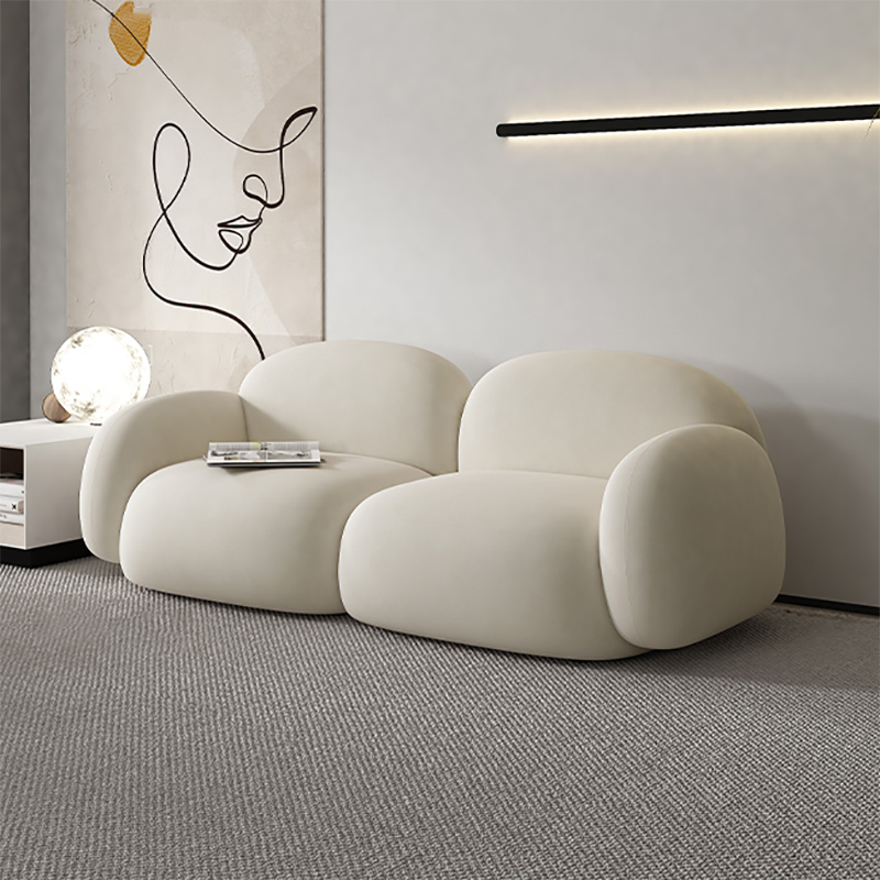 Contemporary Cushions Rolled Arm Living Room Stationary Settee