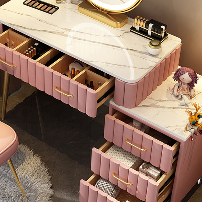 Lighted Mirror Makeup Vanity Luxurious Dressing Table Stool Set
