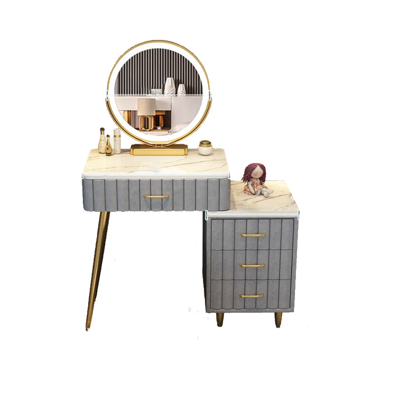 Lighted Mirror Makeup Vanity Luxurious Dressing Table Stool Set