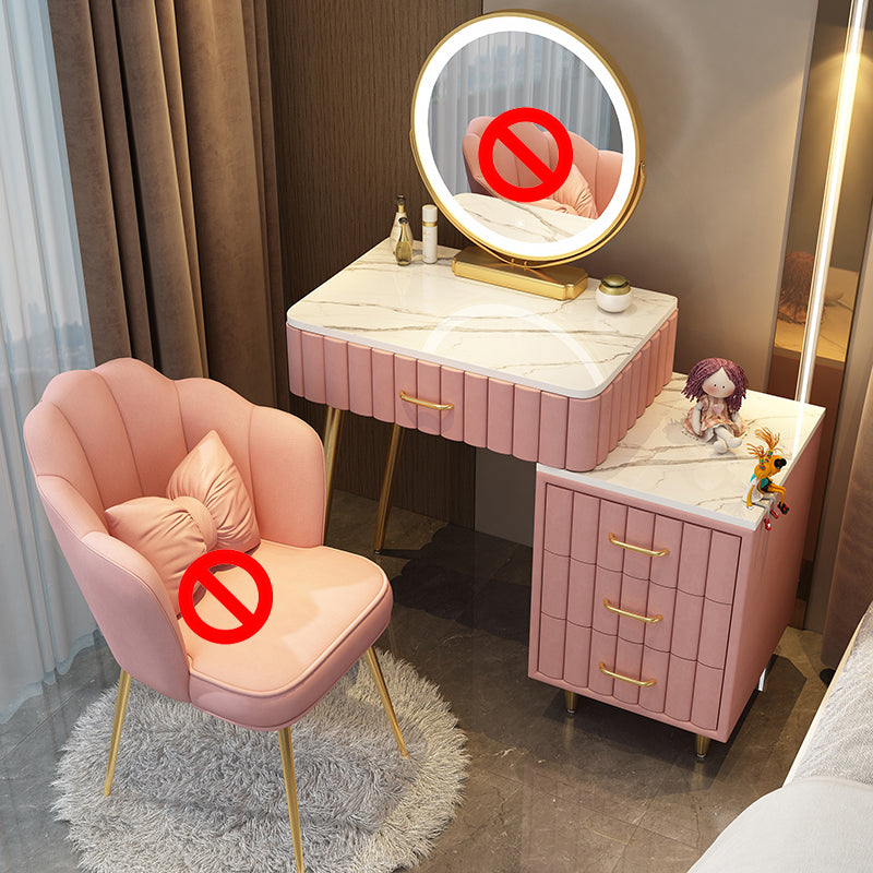 Lighted Mirror Makeup Vanity Luxurious Dressing Table Stool Set