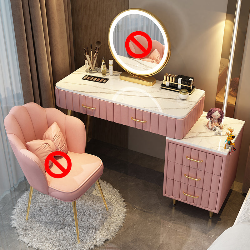 Lighted Mirror Makeup Vanity Luxurious Dressing Table Stool Set