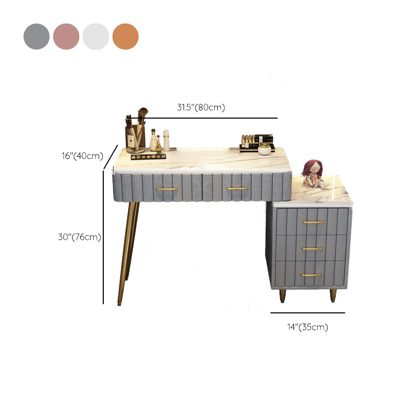 Lighted Mirror Makeup Vanity Luxurious Dressing Table Stool Set