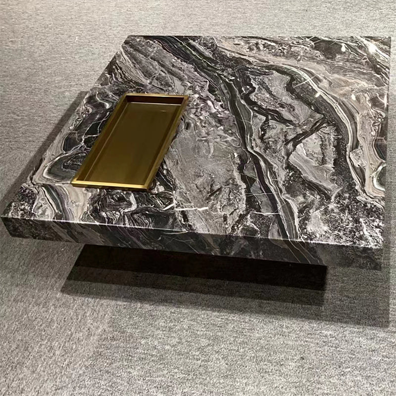 No Distressing Coffee Table Pedestal Marble Square Cocktail Table