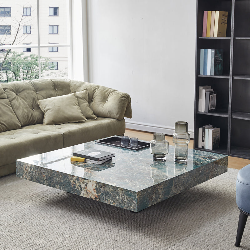 No Distressing Coffee Table Pedestal Marble Square Cocktail Table