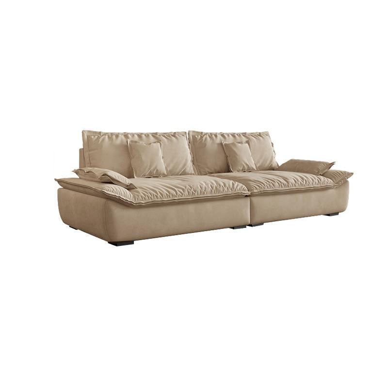 Contemporary Faux Leather Pillow Top Arm Pillows Living Room Seating