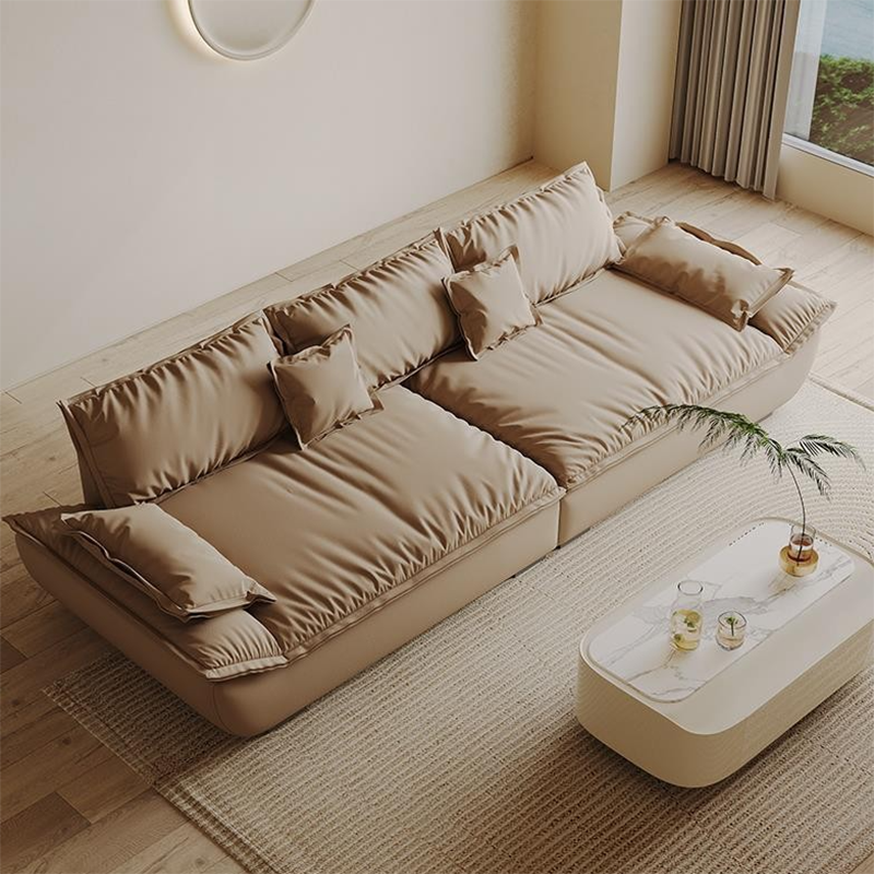 Contemporary Faux Leather Pillow Top Arm Pillows Living Room Seating