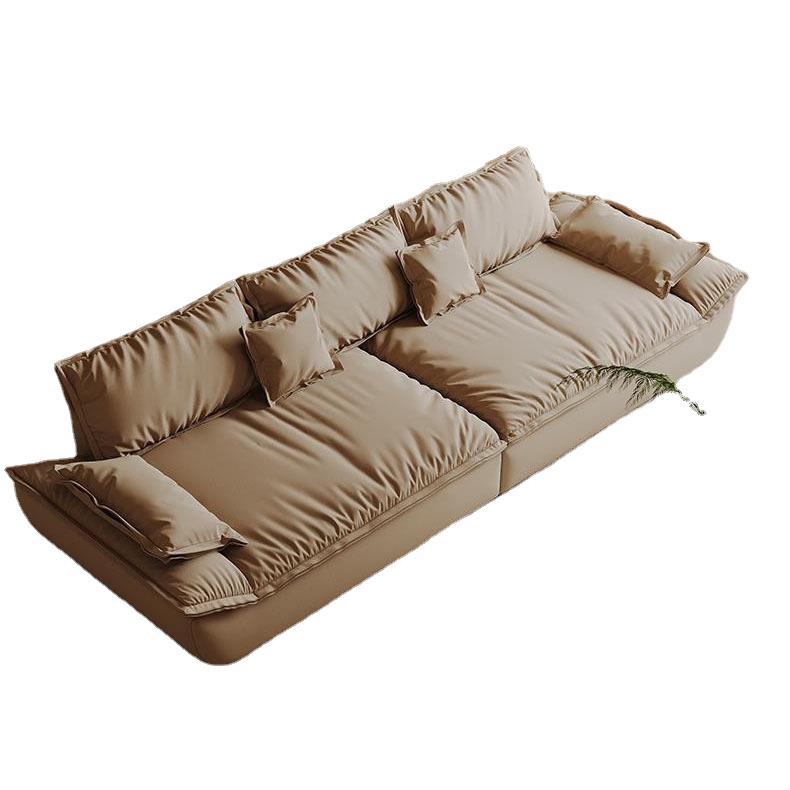 Contemporary Faux Leather Pillow Top Arm Pillows Living Room Seating