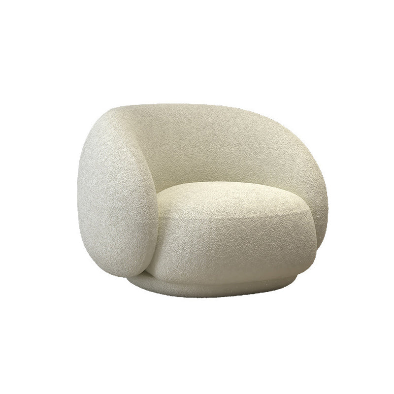 Scandinavian White Cushions Tuxedo Arm Living Room Curved Seating