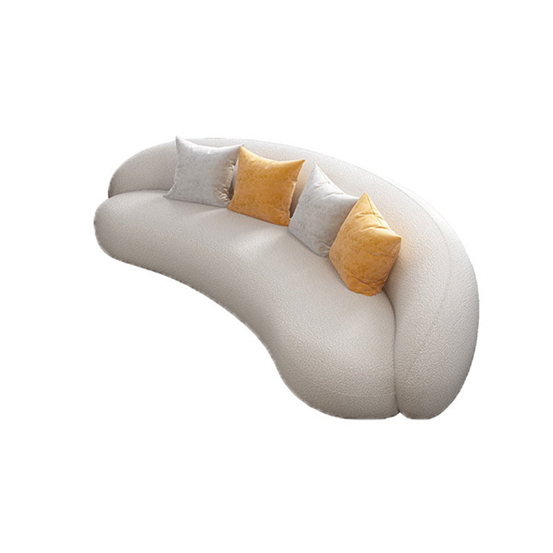 Contemporary Living Room Fabric Tuxedo Arm Cushions White Seating