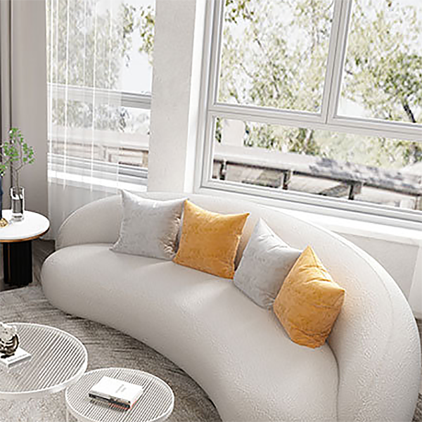 Contemporary Living Room Fabric Tuxedo Arm Cushions White Seating