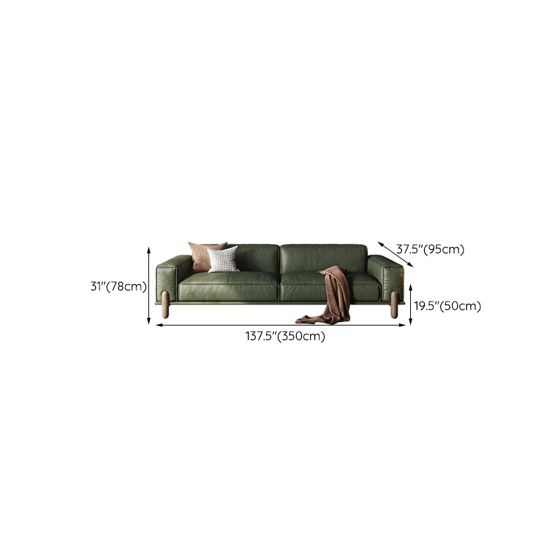 Vintage Forest Green Cushions Square Arm Living Room Seating