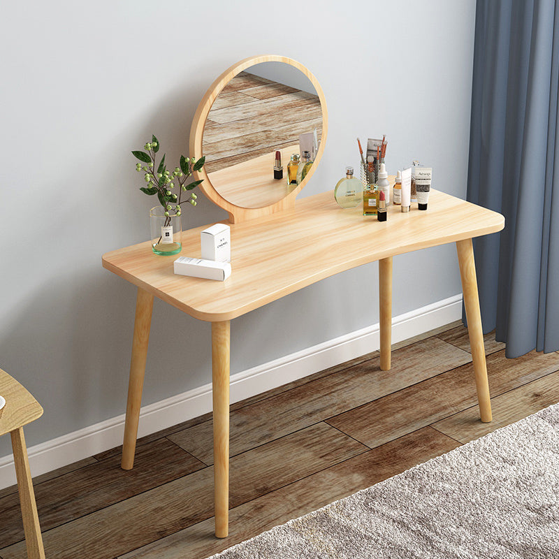 Modern Wood Make-up Vanity Mirrored Dressing Table Stool Set