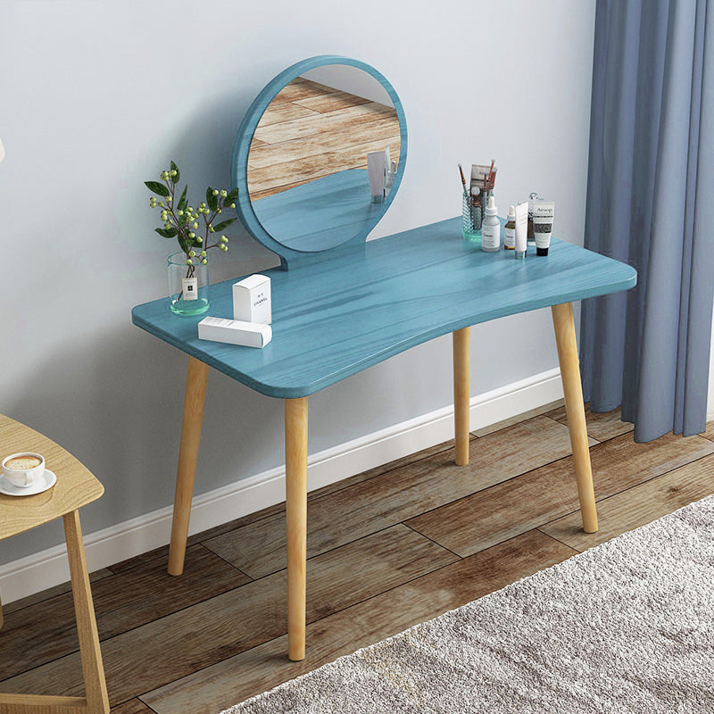 Modern Wood Make-up Vanity Mirrored Dressing Table Stool Set