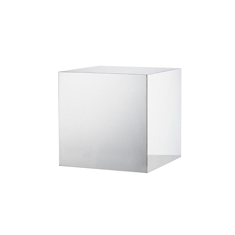 Square Plastic End Table Set Mirrored Block Side Table for Bedside