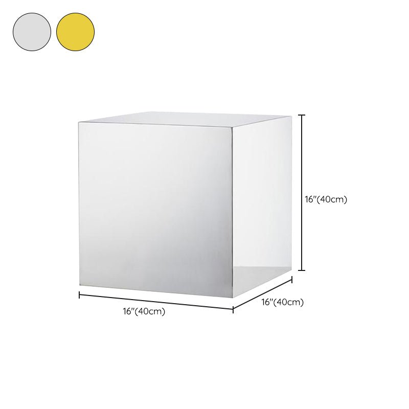 Square Plastic End Table Set Mirrored Block Side Table for Bedside