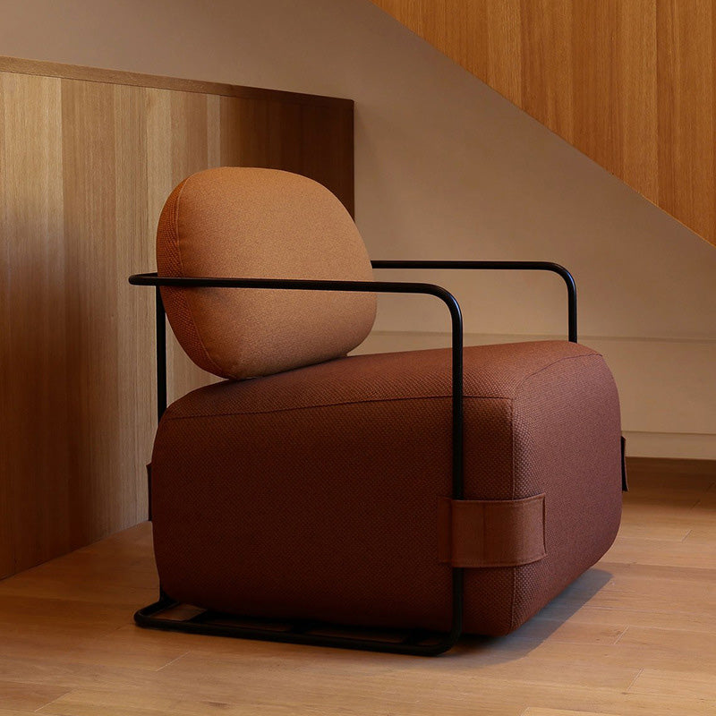 Modern Living Room Cushion Back Arms Included Fabric Arm Chair