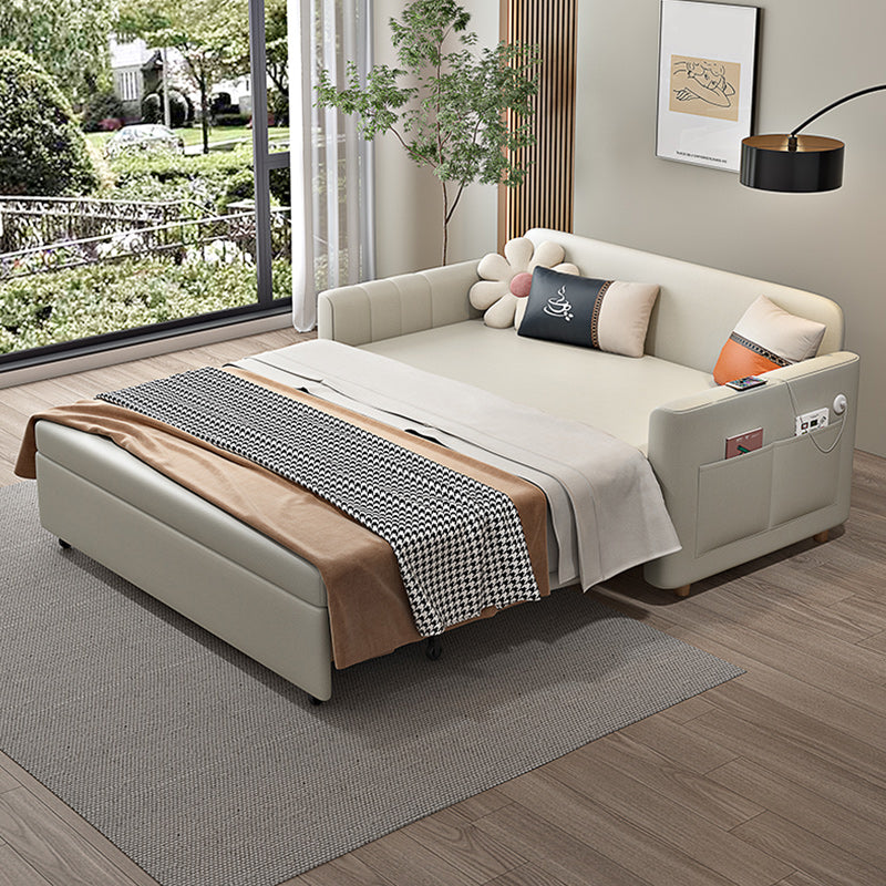 31" Wide Scandinavian Futon Sofa Bed White Futon Sleeper Sofa