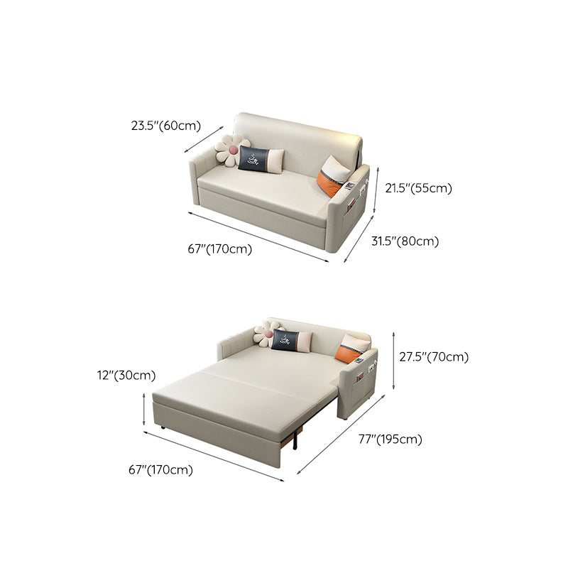 31" Wide Scandinavian Futon Sofa Bed White Futon Sleeper Sofa