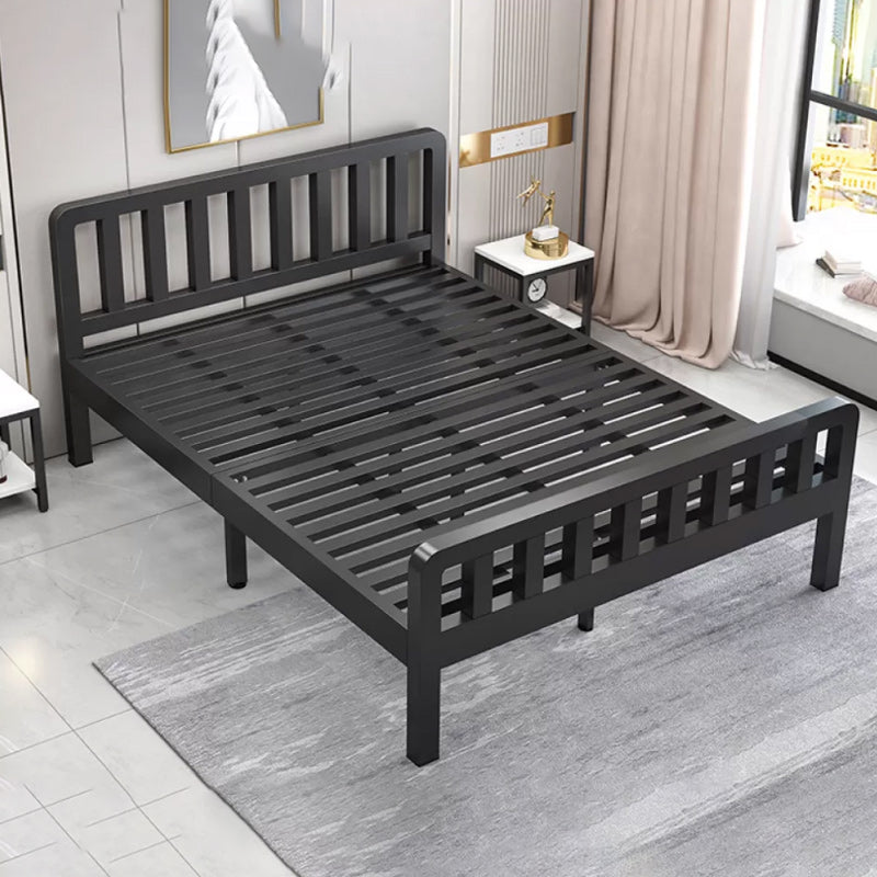 Contemporary Metal Bed Frame Solid Color Slat Bed with Custom Gold Legs