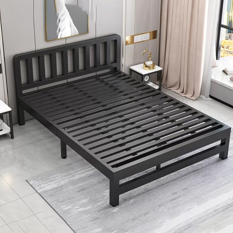 Contemporary Metal Bed Frame Solid Color Slat Bed with Custom Gold Legs