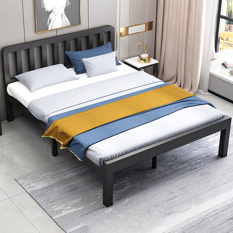 Contemporary Metal Bed Frame Solid Color Slat Bed with Custom Gold Legs