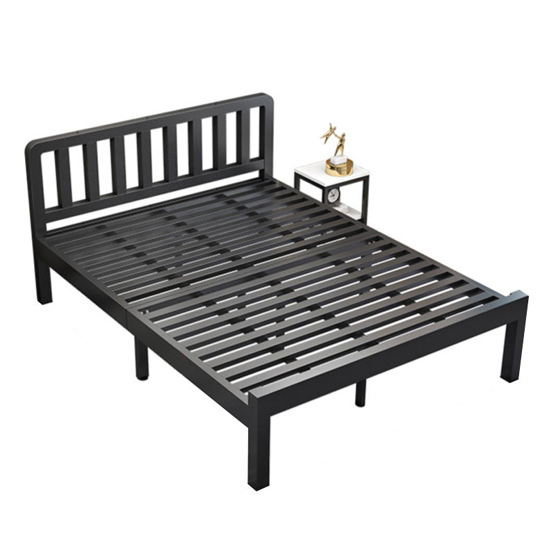 Contemporary Metal Bed Frame Solid Color Slat Bed with Custom Gold Legs