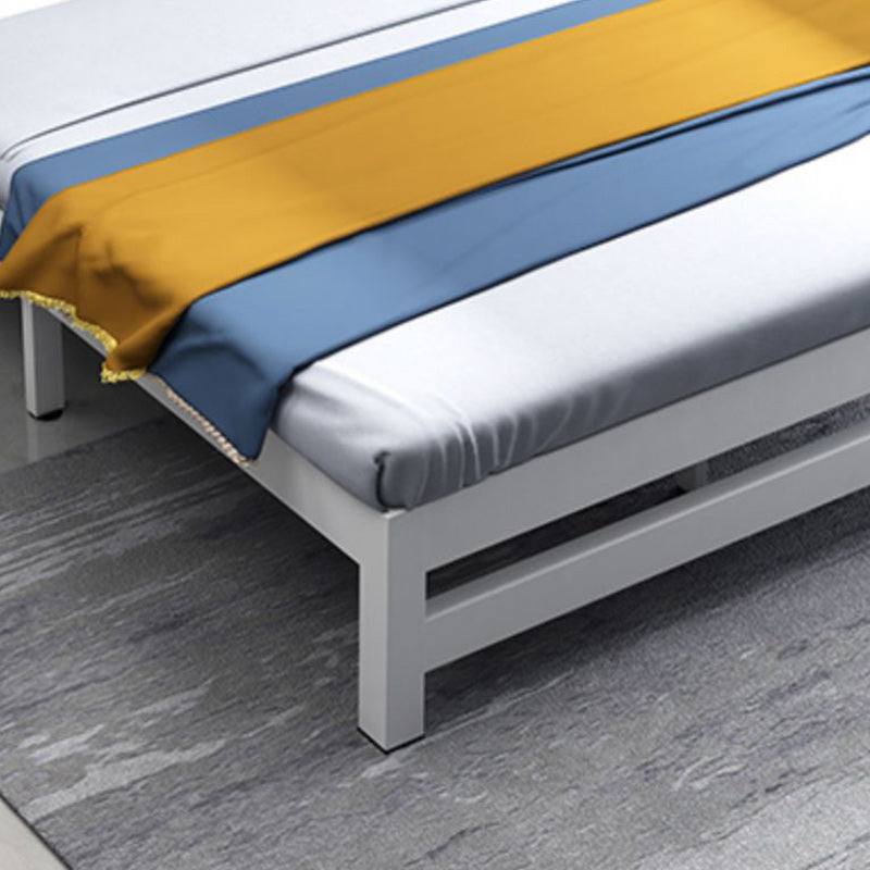 Contemporary Metal Bed Frame Solid Color Slat Bed with Custom Gold Legs