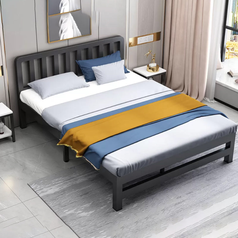 Contemporary Metal Bed Frame Solid Color Slat Bed with Custom Gold Legs